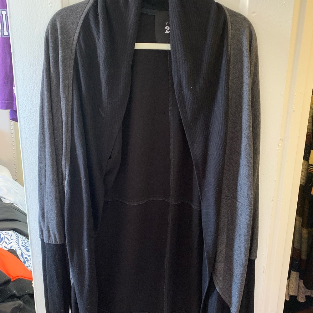 Black and grey long cardigan